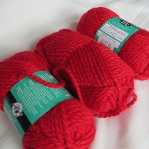 3sks Loops & Threads Cozy Wool Red, 4.5oz 90 yd(each) Wool/Acrylic